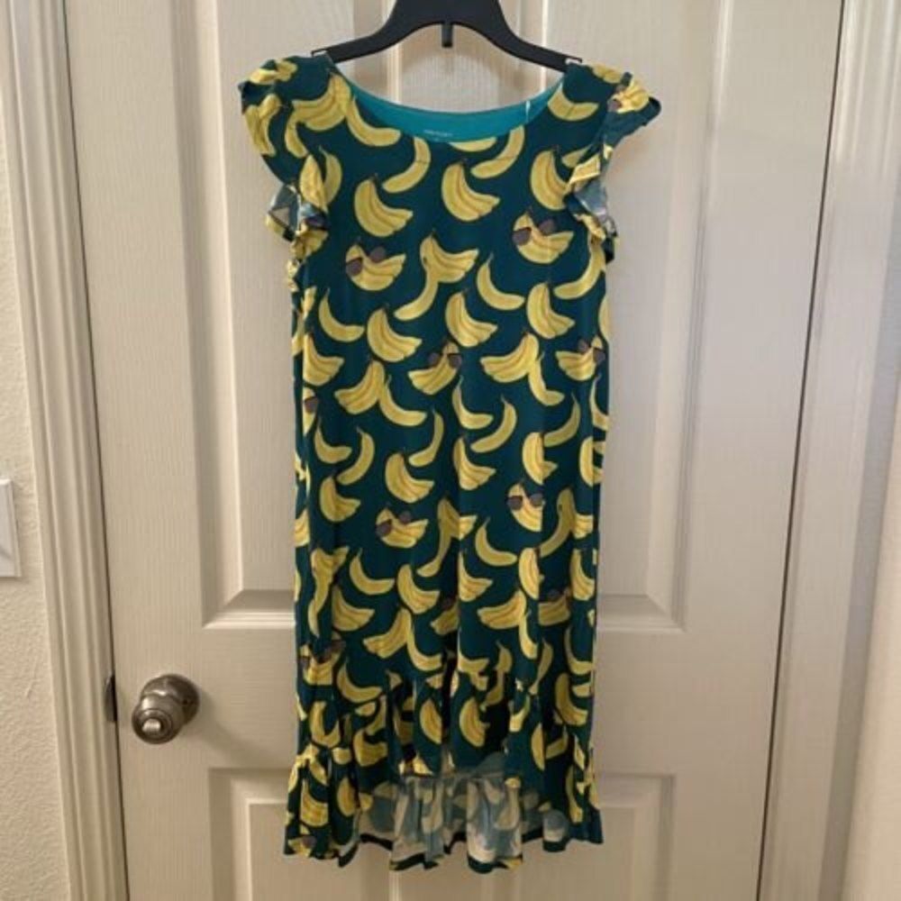 Posh Peanut Ruffled Cap Sleeve Hi Low Dress Bananas Bamboo Girls Size 9 NWT